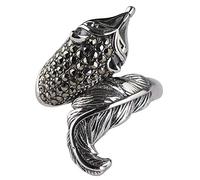 Bague renard avec marcassite en argent sterling 925 vintage pour femme filles réglable