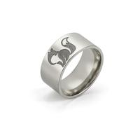 Bague renard polyvalent en acier inoxydable 10mm de large punk animal mode bijoux pour hommes et femmes