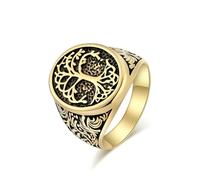Bague rétro en acier titane arbre de vie, domination des hommes, Extra large, tirage de doigts, pièce à main personnalisée