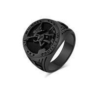 Bague rétro en acier titane Saint Michel Archange, personnalité des hommes, niche, grand, doigt tirant