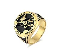 Bague rétro en acier titane Saint Michel Archange, personnalité des hommes, niche, grand, doigt tirant
