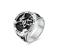 Bague rétro en acier titane Saint Michel Archange, personnalité des hommes, niche, grand, doigt tirant