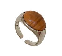 Bague rétro réglable avec pierre naturelle - Accessoire de décoration pour les créateurs de tendances modernes, taille unique, Comme décrit, Comme décrit.
