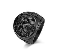 Bague rétro tête de lion en acier titane, bague lion mâle en acier inoxydable, bijoux de tirage de doigt pour hommes