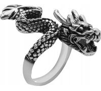 Bague Ring SYGNET Réglable Dragon Vintage MALE ARGENT METAL