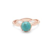 Bague ronde en turquoise, délicate bague empilable bohème, bague d'amitié en argent sterling 925, bague d'éternité, cadeau pour elle, Q 1/2, Pierre précieuse., Turquoise