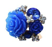 Bague rose 1,18 x 1,18 x 0,67 pouces - Anneaux floraux | Bagues de doigt | Bague de déclaration pour femme | Coupe esthétique et confortable, Saint-Valentin, cocktail, Halloween, bijoux, cadeau |