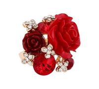 Bague Rose à la Mode - Bijoux Cadeaux de Style Ethnique de Fleur de Résine | Bague réglable en résine fleur de rose, design en , bijoux de déclaration de style ethnique pour femmes, option cadeau