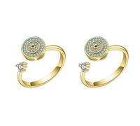 Bague Rotative, Bijoux Fidget Pour Femmes, 2pcs Anneau Roulant Pour Adultes, Anneaux Rotatifs Réglables Pour Hommes Et Femmes, Anneaux Sensoriels, Bijoux Fidget Élégants Pour Les Amoureux, Le