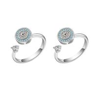 Bague Rotative, Bijoux Fidget Pour Femmes, 2pcs Anneau Roulant Pour Adultes, Anneaux Rotatifs Réglables Pour Hommes Et Femmes, Anneaux Sensoriels, Bijoux Fidget Élégants Pour Les Amoureux, Le