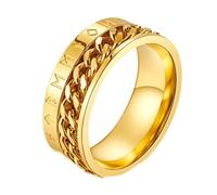 Bague rotative en acier titane et chaîne viking, bague rotative tendance en acier inoxydable