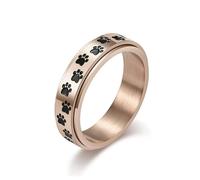 Bague rotative en acier titane pour homme et femme, motif patte de chiot mignon, accessoire unisexe