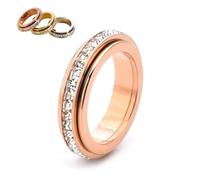 Bague rotative étincelante, soulage l'anxiété, symbolise les vœux et la chance, imperméable et résistante à la décoloration, cadeau de bijoux pour soulager l'anxiété, 11, Acier inoxydable, Aucune