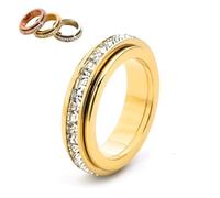 Bague rotative étincelante, soulage l'anxiété, symbolise les vœux et la chance, imperméable et résistante à la décoloration, cadeau de bijoux pour soulager l'anxiété, 11, Acier inoxydable, Aucune