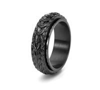 Bague rotative personnalisée en acier titane 8 mm, motif écailles de dragon, bijoux pour hommes