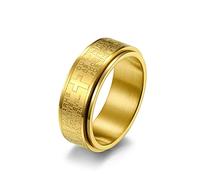 Bague rotative pour soulager le stress - Pour homme et femme - Rotation libre - En acier inoxydable - Pour mariage, promesse, anniversaire de mariage, Métal, Aucune pierre précieuse