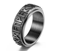 Bague rotative Viking nordique, bague rotative en acier inoxydable avec runes Viking