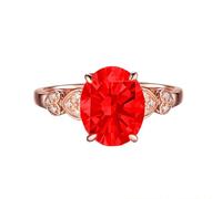 Bague rouge en O - Paintball - Bague multi-pierres - Bague de juillet - Bague de naissance en tricot, A, Cuivre, Pas de pierre précieuse