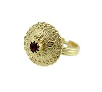 Bague sarde en argent doré avec bouton champidanois Bijou SardeGNA, Argent, Strass