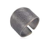 Bague Sceau des 7 Archanges avec Cube Métatron, Sceau de Lilith Biblique - Amulette Talisman en Cuivre, Géométrie Sacrée pour Protection et Bonne Chance - Bijoux Religieux pour Hommes et Femmes
