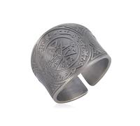 Bague Sceau des 7 Archanges Bague Cube Métatron Bague Sceau de Lilith Biblique Bague Amulette Talisman Bague Géométrie Bague Cuivre Bonne Chance Protection Bijoux Religieux pour Hommes Femmes