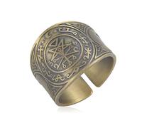 Bague Sceau des 7 Archanges Bague Cube Métatron Bague Sceau de Lilith Biblique Bague Amulette Talisman Bague Géométrie Bague Cuivre Bonne Chance Protection Bijoux Religieux pour Hommes Femmes