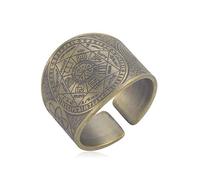 Bague Sceau des Sept Archanges - Biblique des 7 Saints Anges, Talisman Amulette Ouverte en Cuivre, Bonne Chance Protection, Bijoux Religieux, Cadeaux pour Homme Femme (Bronze)