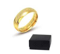 Bague Seigneur des Anneaux - Bagues pour hommes - Cosplay « The One Ring to Rule Them All » - Elfe - Bague dorée Gandalf celtique - Juguta