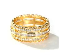 Bague semi-éternité en dentelle sertie de zircones cubiques pour femme