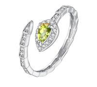 Bague Serpent Éternité En Oxyde De Zirconium, Bague De Mariage En Argent Sterling 925 Pour Femme, Pierre Précieuse Naturelle Taille Goutte D'Eau, Alliance De Promesse Pour Elle Avec Péridot En B