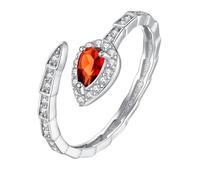 Bague Serpent Éternité En Oxyde De Zirconium, Bague De Mariage En Argent Sterling 925 Pour Femme, Pierre Précieuse Naturelle Taillée En Goutte D'Eau, Alliance De Promesse Pour Elle Avec Rubis Da