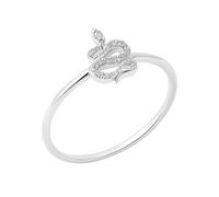 Bague Serpent Femme Argent 925 Rhodié & Zirconium - Bague Tendance Animale Hypoallergénique - Bijou Fin Cadeau Femme