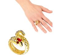 Bague "serpents avec strass" | Or Rouge - Bijoux Cléopâtre Costume