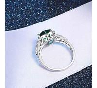 Bague Simple Bague Fiançailles Femme Verte Or Blanc 18 Carats Émeraude Créée Forme de Coeur Taille Solide Non Plaqué Moderne pour Mesdames Action de Grâces Bijoux