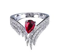 Bague simple et élégante en alliage, ornée d'ailes d'ange et de zircon, idéale pour femme, mère, épouse, petite amie ou amoureuse. Parfaite pour une mère, une épouse ou une amoureuse.