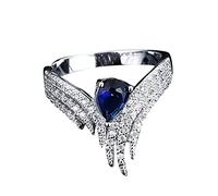 Bague simple et élégante en alliage, ornée d'ailes d'ange et de zircon, idéale pour femme, mère, épouse, petite amie ou amoureuse. Parfaite pour une mère, une épouse ou une amoureuse.