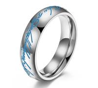 Bague simple et lumineuse en acier inoxydable de 6 mm, pour homme et femme