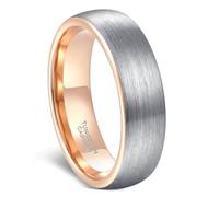 Bague Simple Unisexe Tungstene 6mm, Bague de Mariage Large Taille 47 à 72 | Alliance de Promesse Brossé