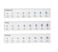 Bague Sizer - Kit d'outils de mesure de bijoux avec diagramme de mesure des doigts, modèle de forme de pierres précieuses | Kit de conception artisanale professionnelle pour diamant, débutants, femmes