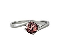 Bague solitaire en argent sterling 925 avec pierre de morganite naturelle rose | Anneau plaqué argent serti de diamants | LK_DHR_0241