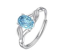 Bague Solitaire En Argent Sterling 925 Avec Pierres Précieuses Pour Femme, Anneau Torsadé Infini, Bande De Cristal Ovale Taillée, Cocktail, Fiançailles, Promesse, Alliance Pour Elle, Topaze