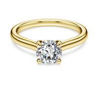 Bague solitaire Eternity, Diamants de synthèse 1,0 ct tw, Forme ronde, Or jaune 18 carats 58