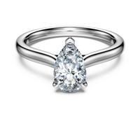 Bague solitaire Eternity, Diamants de synthèse 1 ct tw, Forme de poire, Or blanc 18 carats 53