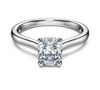 Bague solitaire Eternity, Diamants de synthèse 1 ct tw, Forme octogonale, Or blanc 18 carats 55