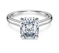 Bague solitaire Eternity, Diamants de synthèse 2 ct tw, Forme octogonale, Or blanc 18 carats 50