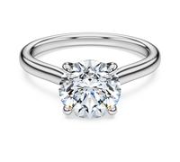 Bague solitaire Eternity, Diamants de synthèse 2 ct tw, Forme ronde, Or blanc 18 carats 58
