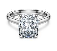 Bague solitaire Eternity, Diamants de synthèse 3 ct tw, Forme octogonale, Or blanc 18 carats 55