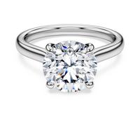 Bague solitaire Eternity, Diamants de synthèse 3 ct tw, Forme ronde, Or blanc 18 carats 52