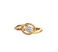 Bague solitaire étoile éternelle en argent sterling 925 | Plaqué or | Avec moissanite, forme ronde, bijou de luxe fait main pour femme | LKJR_0024