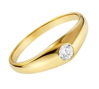 Bague Solitaire Femme en Plaqué Or 18 Carats - Sertie d'un Oxyde de Zirconium Blanc Brillant de 3,5mm Éclat Diamant - Anneau de Fiançailles Fin et Chic Poinçonné - Idée Cadeau - Tailles 48 à 68